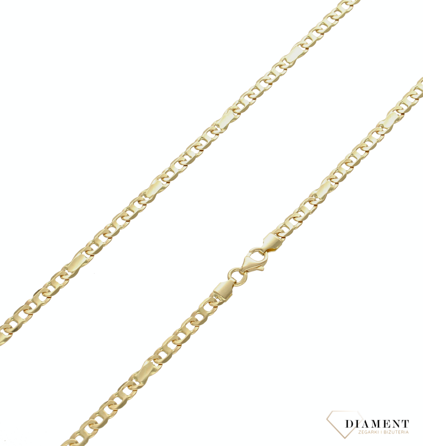 Złoty łańcuszek 585 pancerka z blaszkami 4mm LA 3478 4mm. Klasyczny i uniwersalny łańcuszek o splocie pancerki z blaszakami, wykonany z żółtego złota próby 585 o wadze około 14,66 g. Łańcuszki to uniwersal (1).png